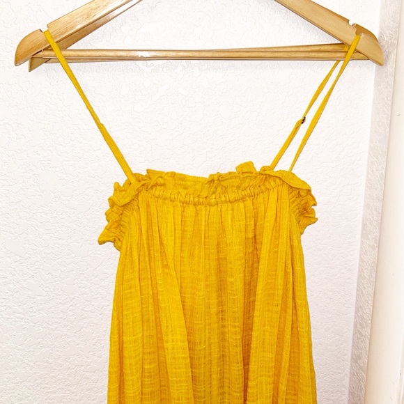 APIECE APART Pina Maxi Trapeze Organic Cotton Tent Dress in MIMOSA SZ: X-Small - Picture 3 of 13